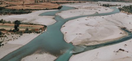 Vjosa river near Tepelenë, Albania